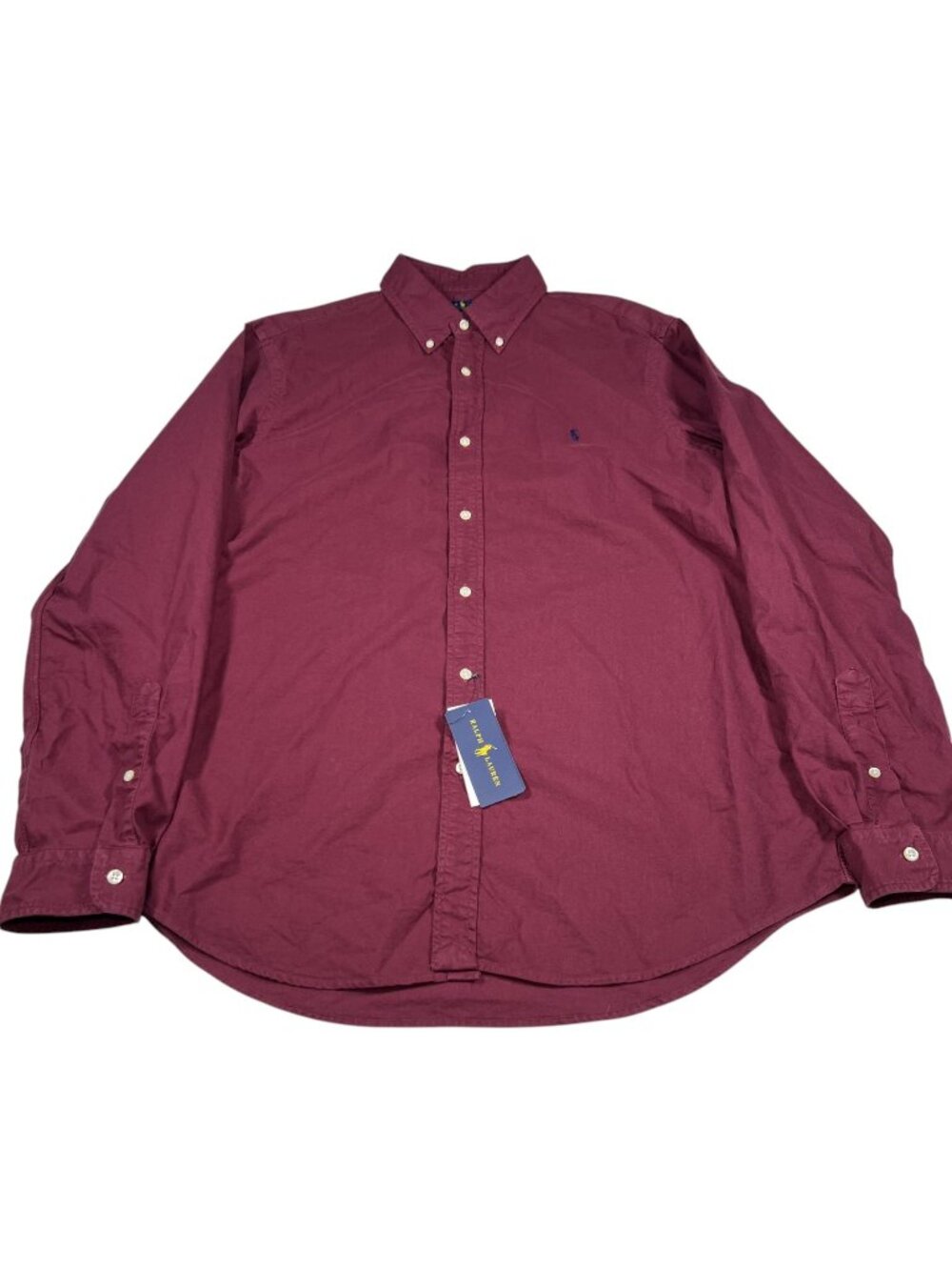 Ralph Lauren Mens Red Button Down Long Sleeve Shirt Pony Size XL Classic Fit NWT